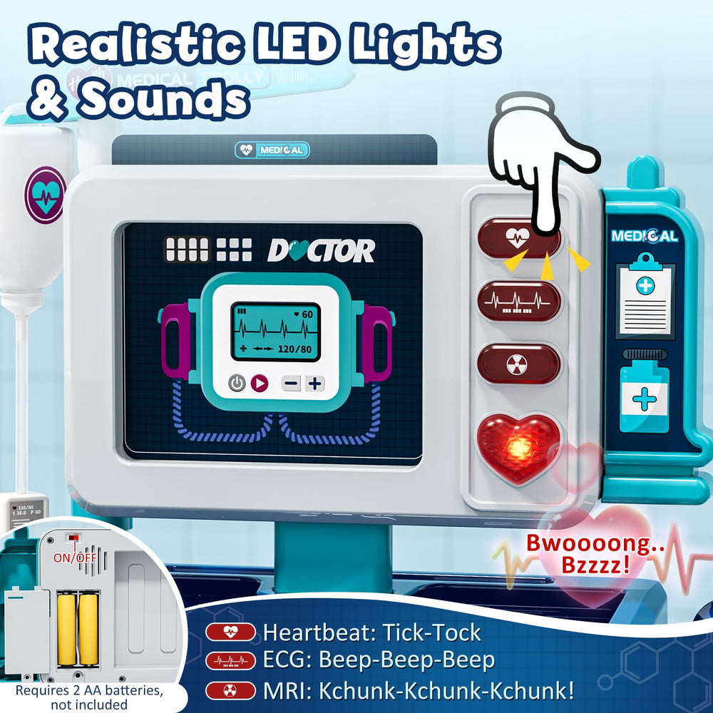Lehoo Castle Doctor Kit sound display featuring heartbeat and ECG for realism.