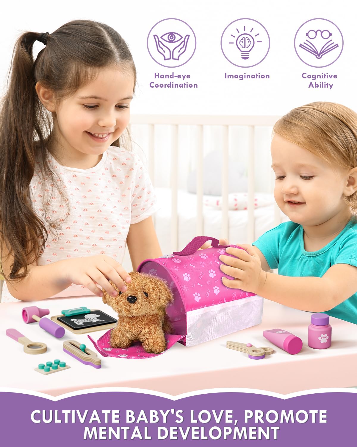 Lehoo Castle dog crate and X-ray films support portable, on-the-go vet play.