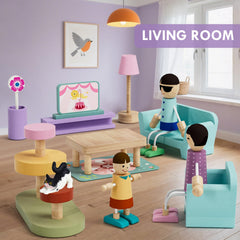 Lehoo Castle bathroom accessories add functional realism with open doors.