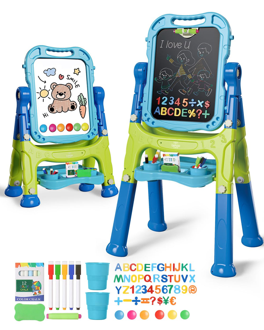 Lehoo Castle easel doublesided rotatable for shared art sessions.