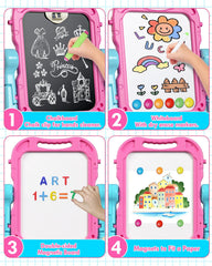 Lehoo Castle easel includes magnetic letters, numbers, chalk, and markers.