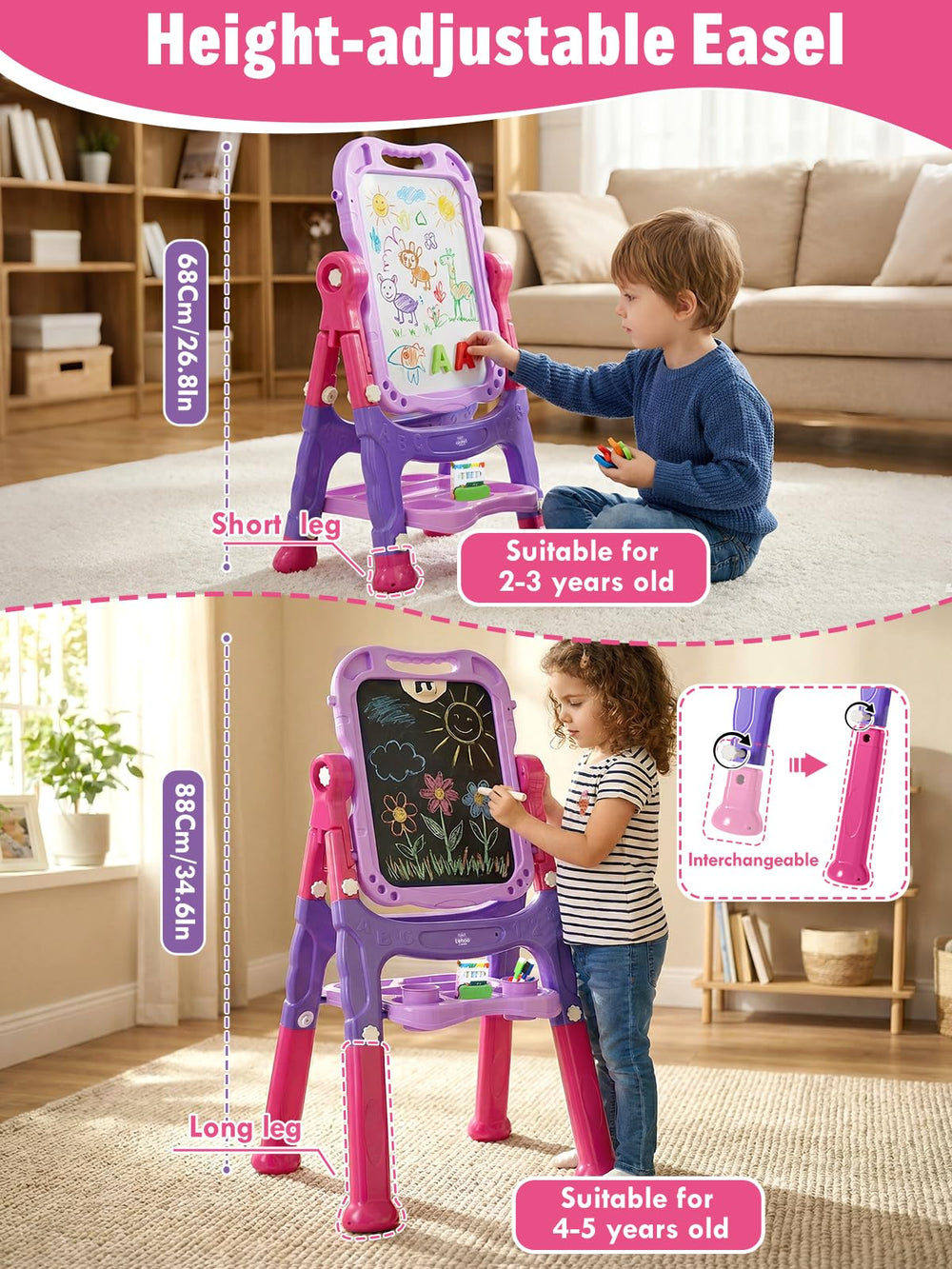 Lehoo Castle Easel sturdy ABS base provides stable play