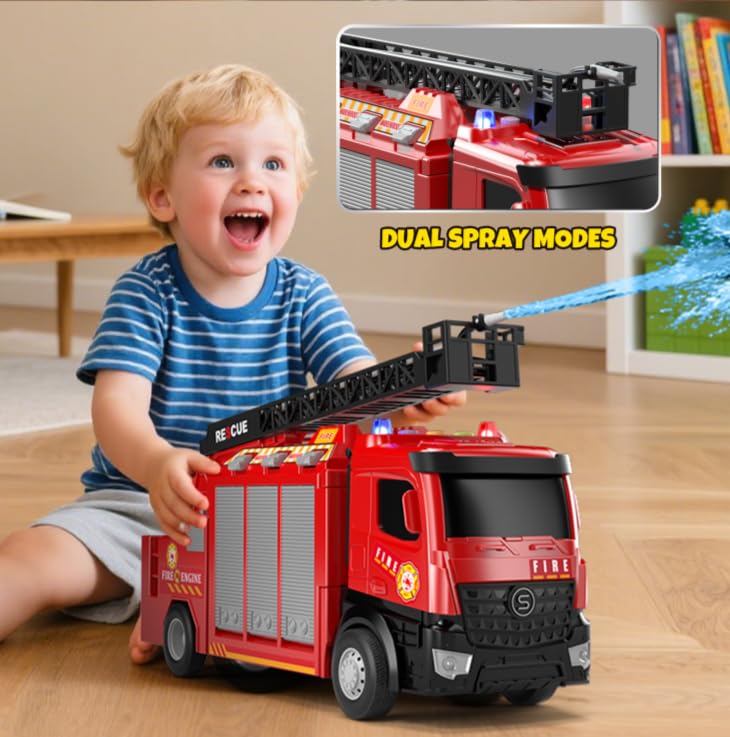 Lehoo Castle fire truck siren sounds provide immersive sensory cues for kids.