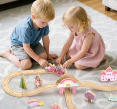 Lehoo Castle FSC-certified wood and rounded edges ensure safe, sturdy toy construction