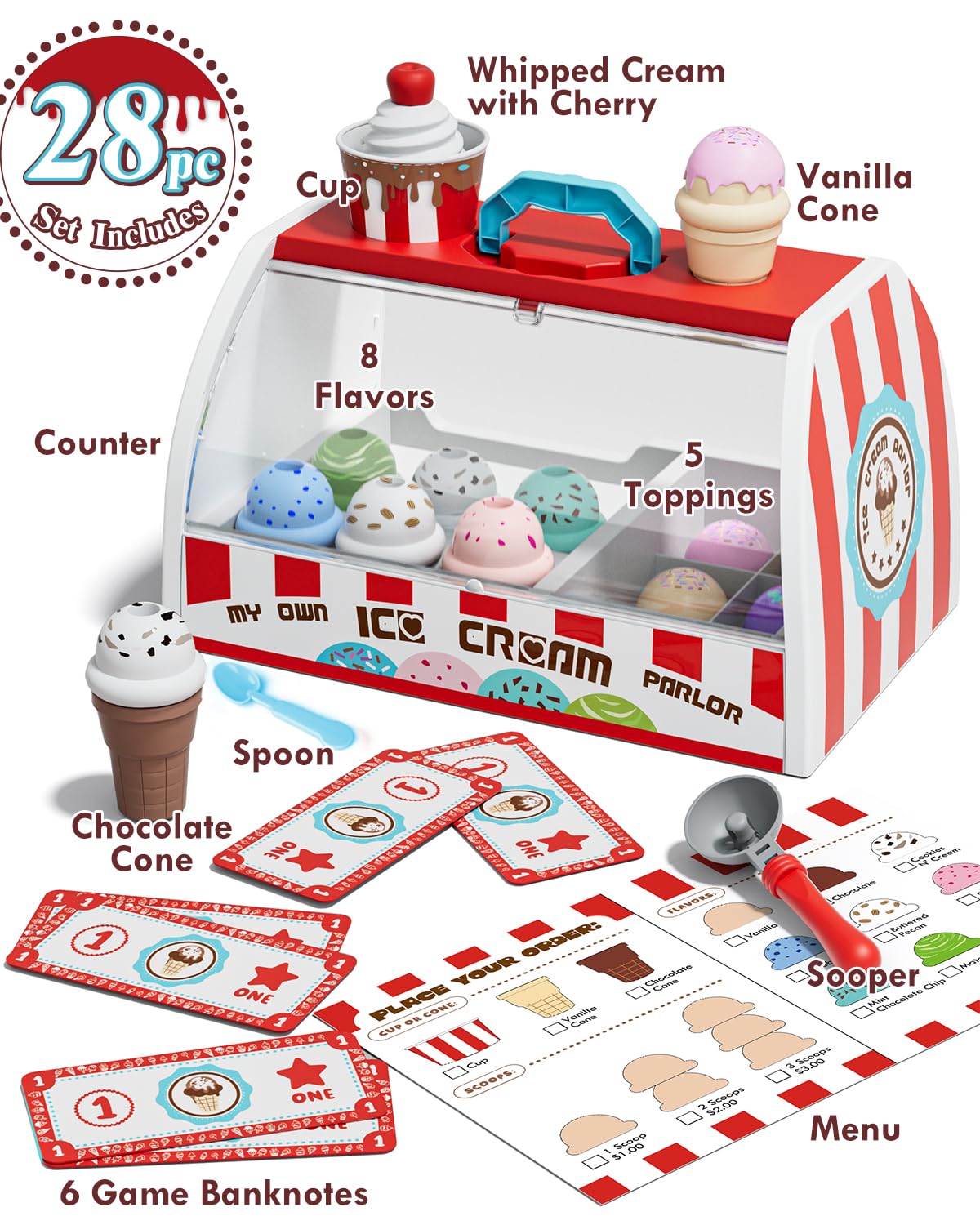 Lehoo Castle ice-cream scoops with vibrant colors to inspire flavor storytelling