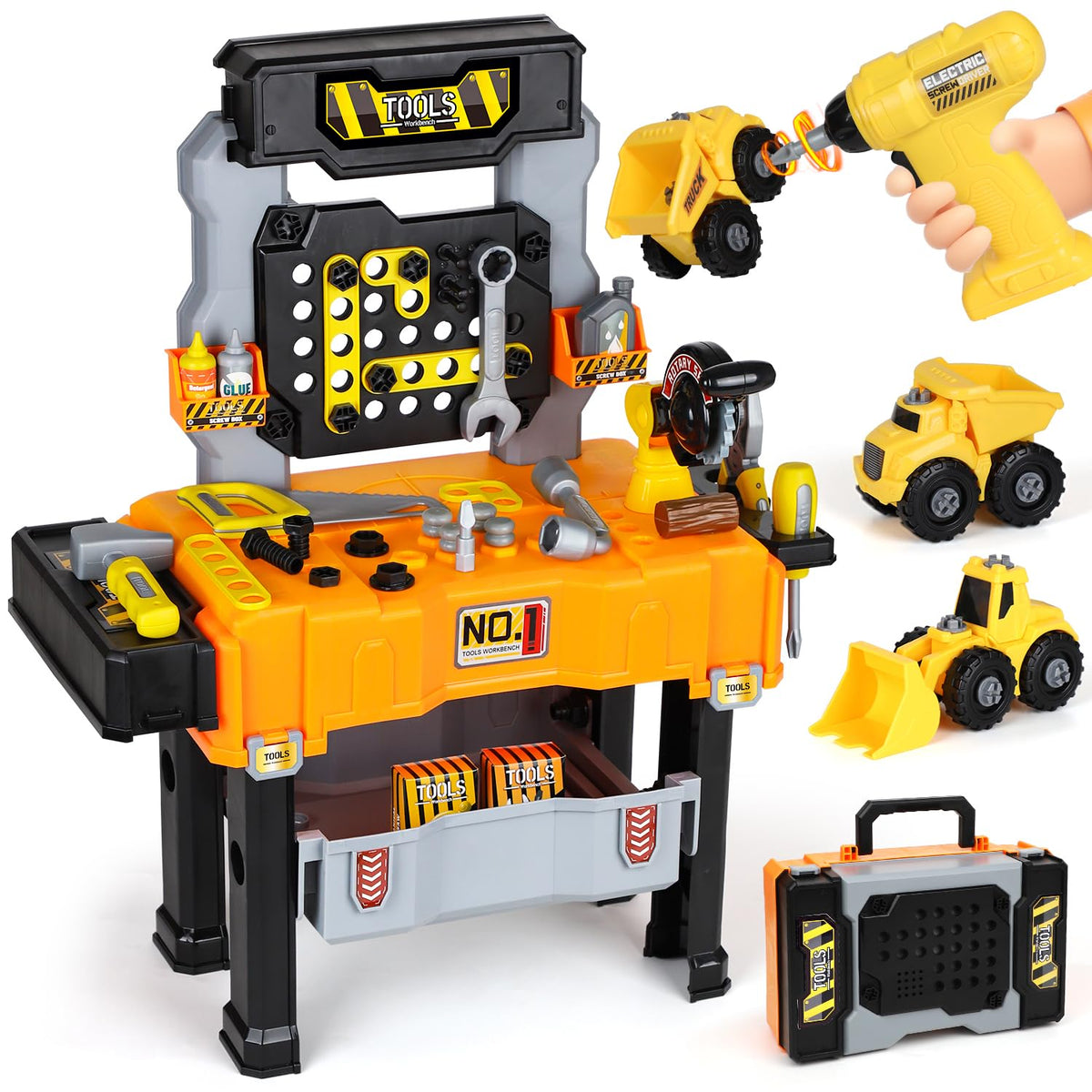 Lehoo Castle tool bench with electric drill promotes safe, hands-on learning