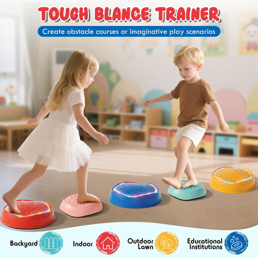 Lehoo Castle stepping stones support balance training through jumping and stepping