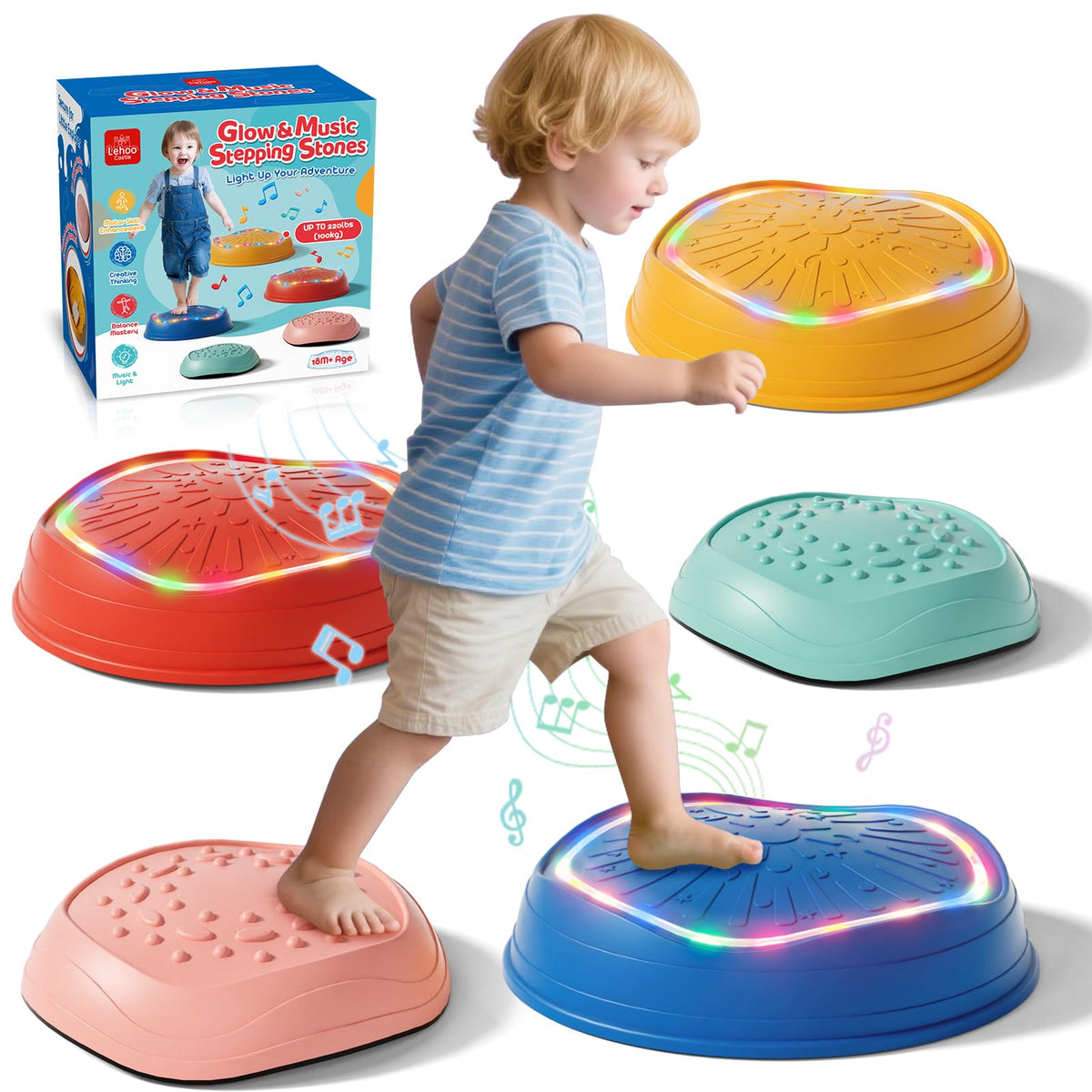 Lehoo Castle light up stepping stones glow for active toddler play