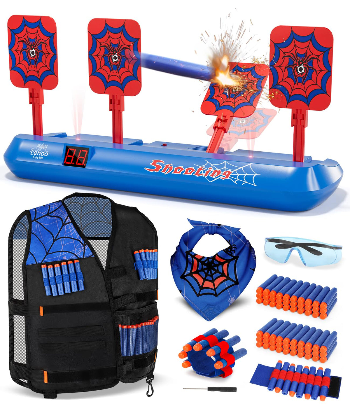 Lehoo Castle Nerf Target base with auto-reset action for continuous play