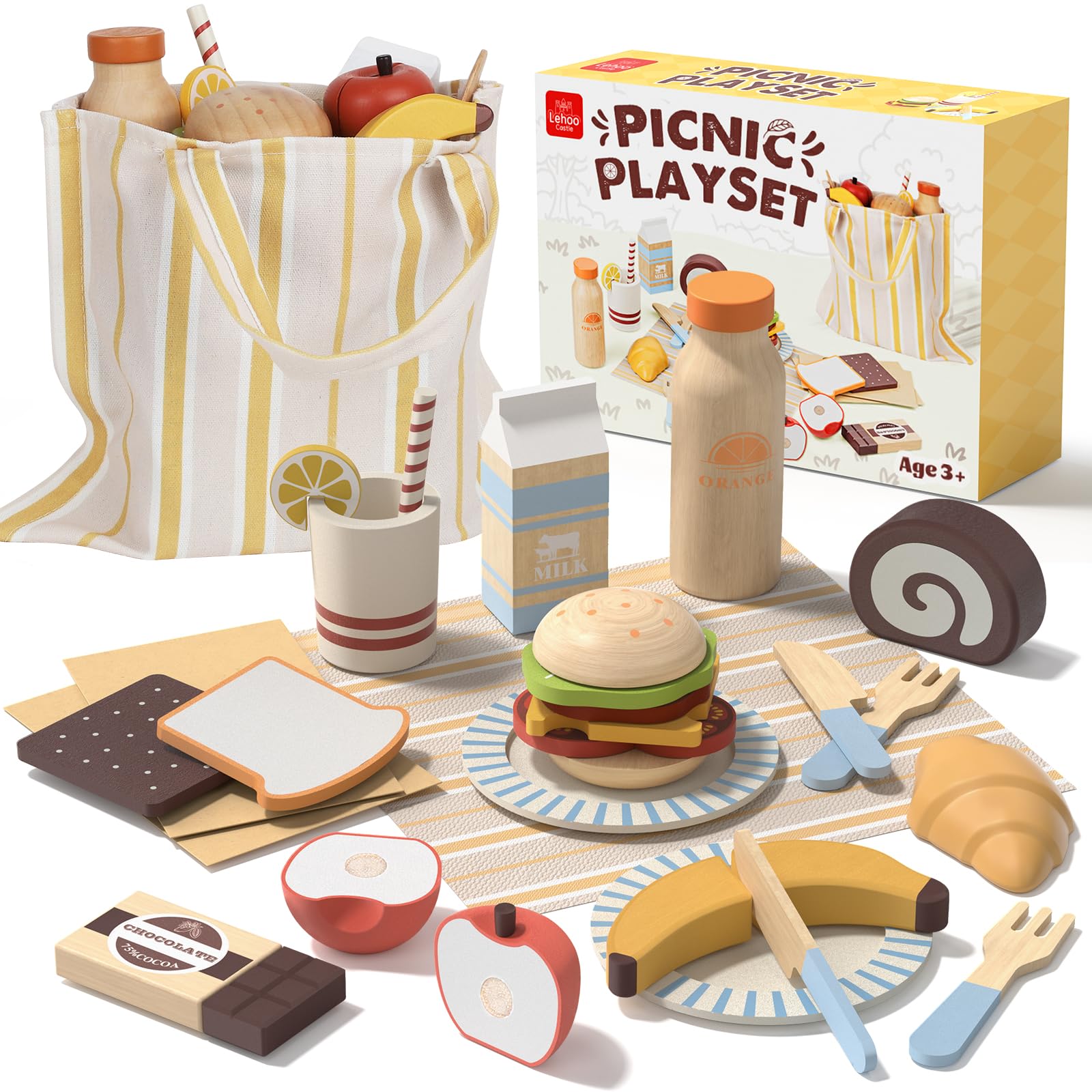 Lehoo Castle picnic bread slices for imaginative play and motor practice