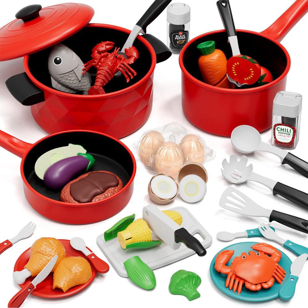 Lehoo Castle play kitchen pots and pans set for imaginative cooking fun