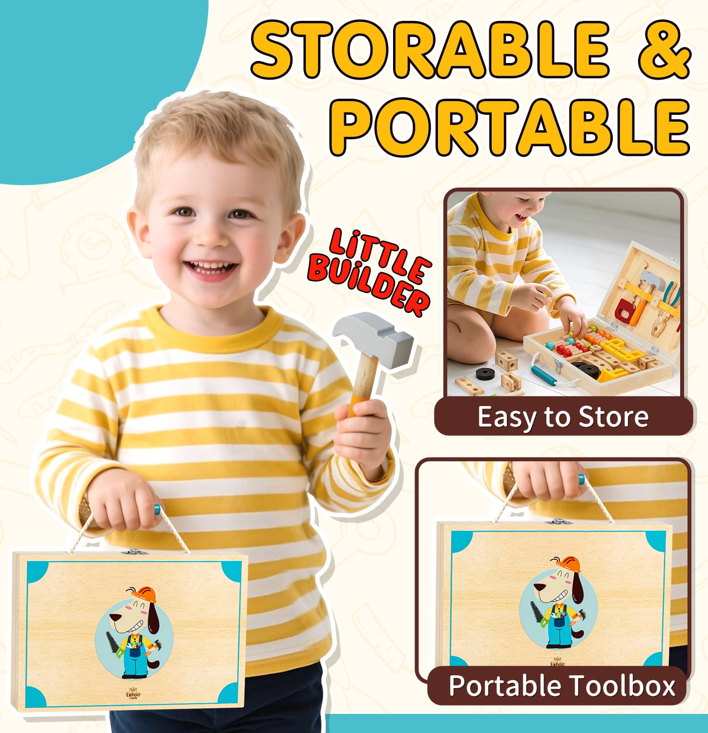 Lehoo Castle saw toy with smooth edges for safe, pretend cutting play