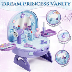 Lehoo Castle star lights decorate the vanity to enhance princess play