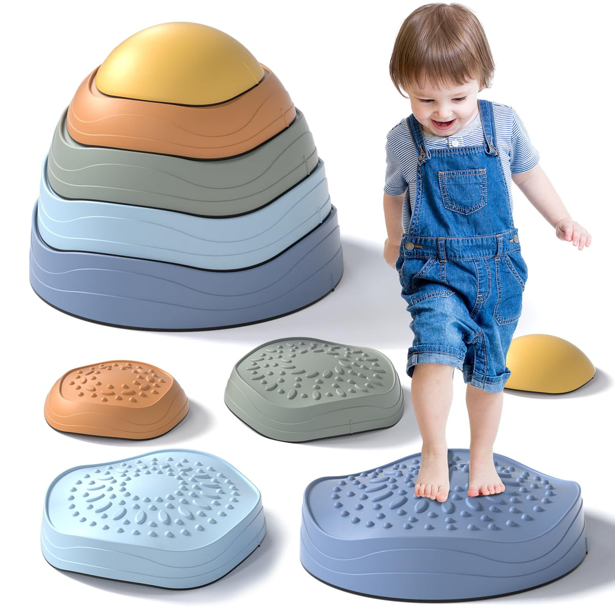 Lehoo Castle stepping stones with anti-slip bottom for safer indoor balance practice.