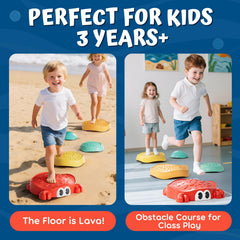Lehoo Castle stepping stones come in bright colors to attract toddlers during learning