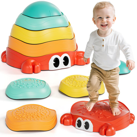 Lehoo Castle stepping stones crab shape promote balance during imaginative play