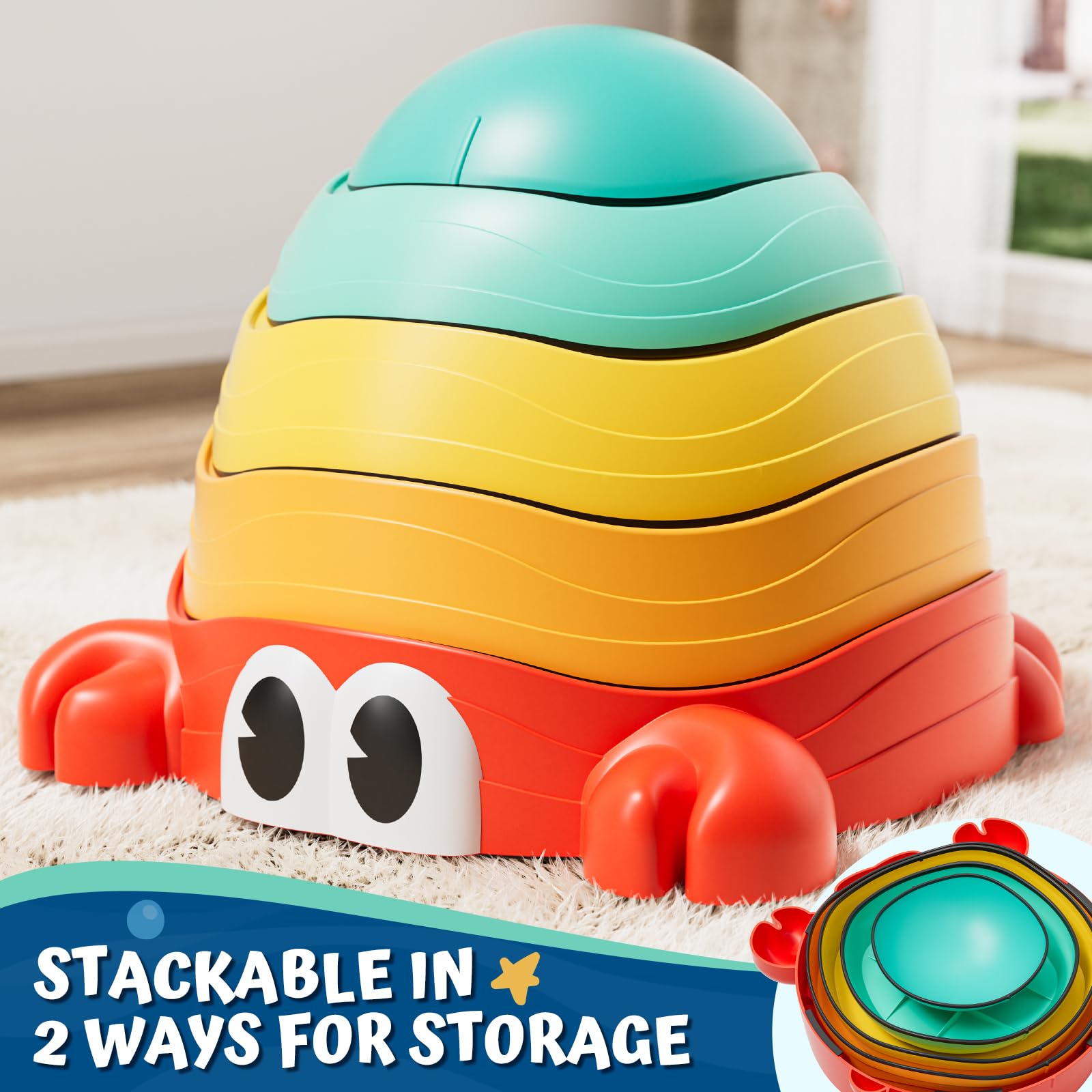 Lehoo Castle stepping stones invite cooperative parent-child play and movement