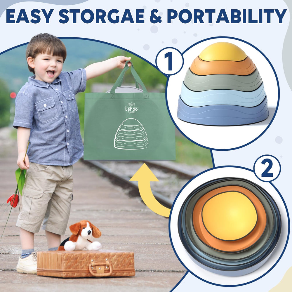 Lehoo Castle stones include a storage bag for easy transport and storage.