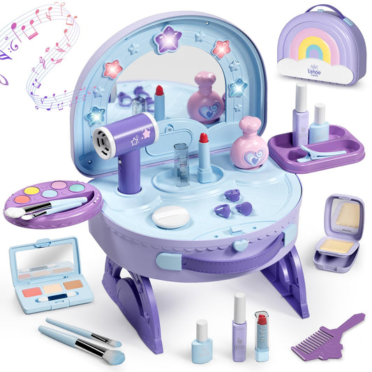Lehoo Castle toddler vanity mirror with lights for imaginative play and routine time