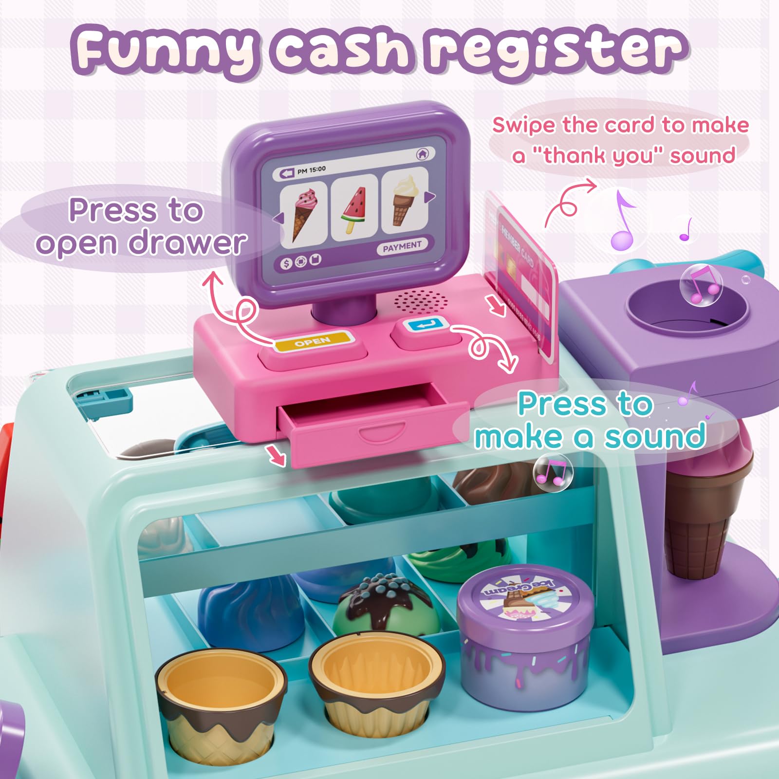 Lehoo Castle toppings and cones set adds colorful dessert options for play.