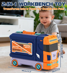 Lehoo Castle two-in-one workbench combines surface and toolbox for versatile use.