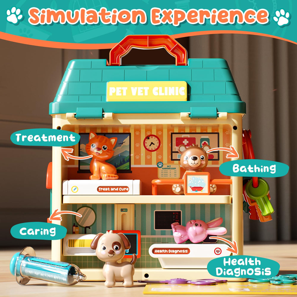 Lehoo Castle Vet Playset syringe and scissors for care tasks