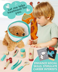 Lehoo Castle dog crate supports mobile pretend clinics and pet care play.