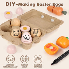 Lehoo Castle wooden fruits and vegetables set encourages imaginative shopping and sorting skills.