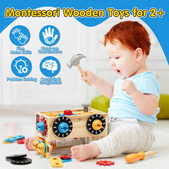 Lehoo Castle wooden nails offering safe tactile construction for toddlers.