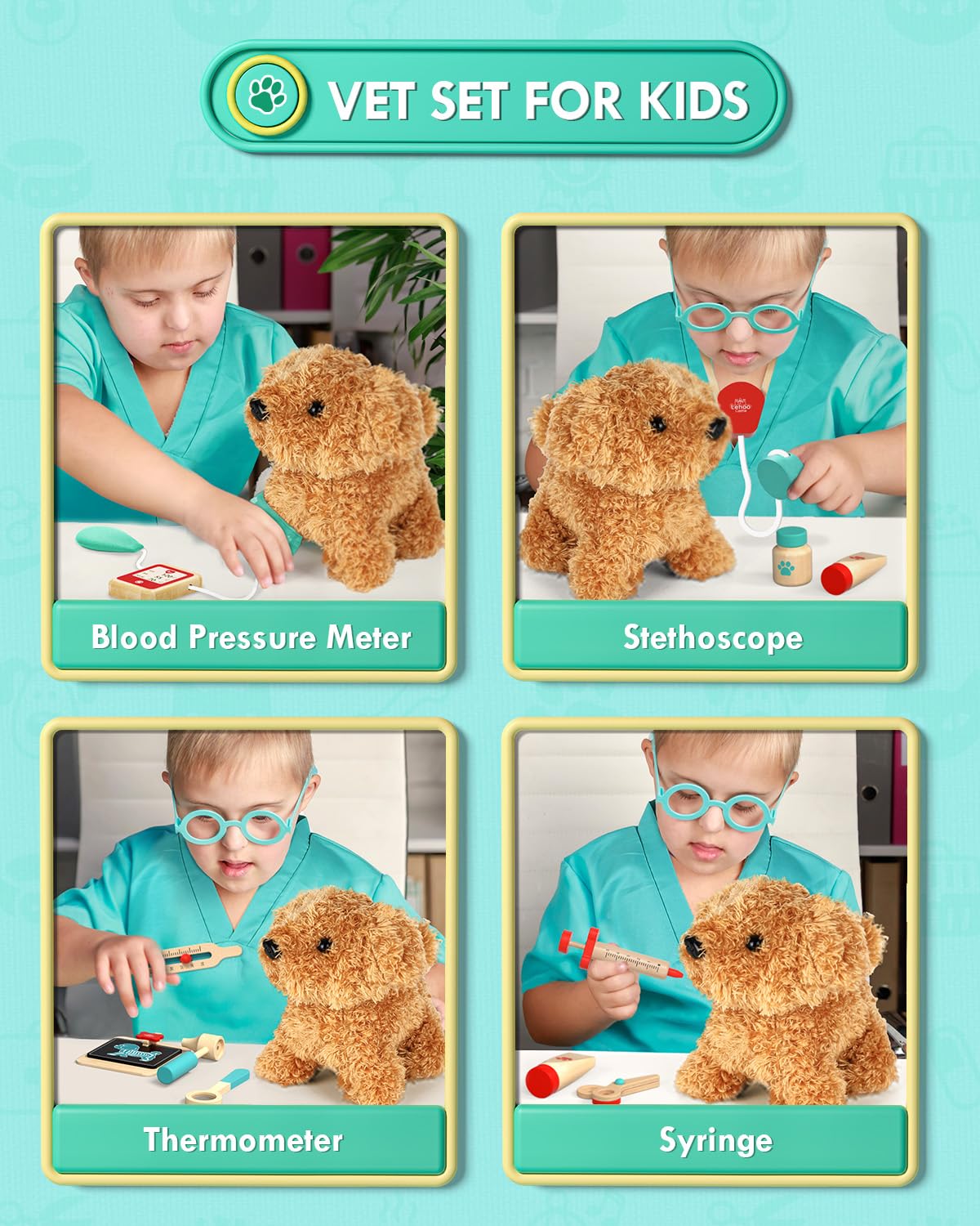 Lehoo Castle wooden stethoscope provides realistic feel for pretend checkups.