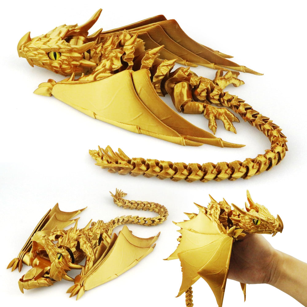 LehuoMaker dragon with articulated wings for dynamic desk poses