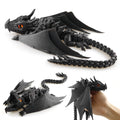 LehuoMaker dragon with articulated wings, silk black finish, ideal for dynamic desk poses.