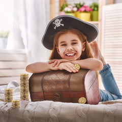 Leib Games pirate coins on a board game for immersive play