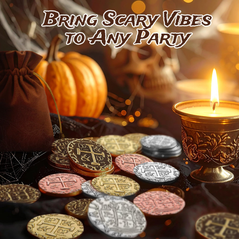 Leib Games pirate coins in pouch, easy transport and gifting