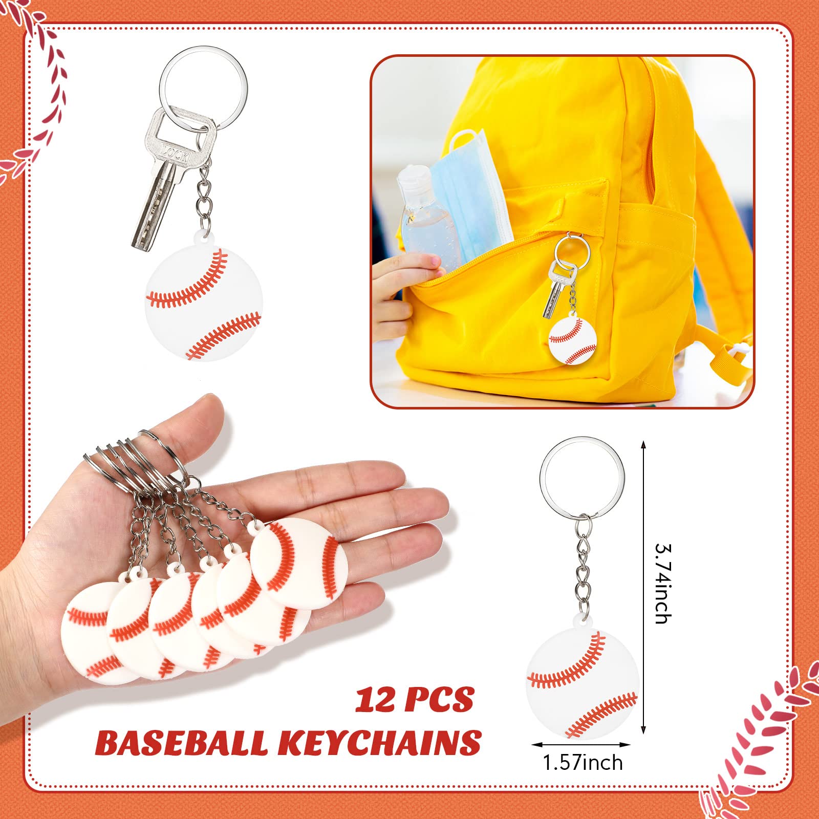 LEIFIDE baseball keychains are durable and portable for keys