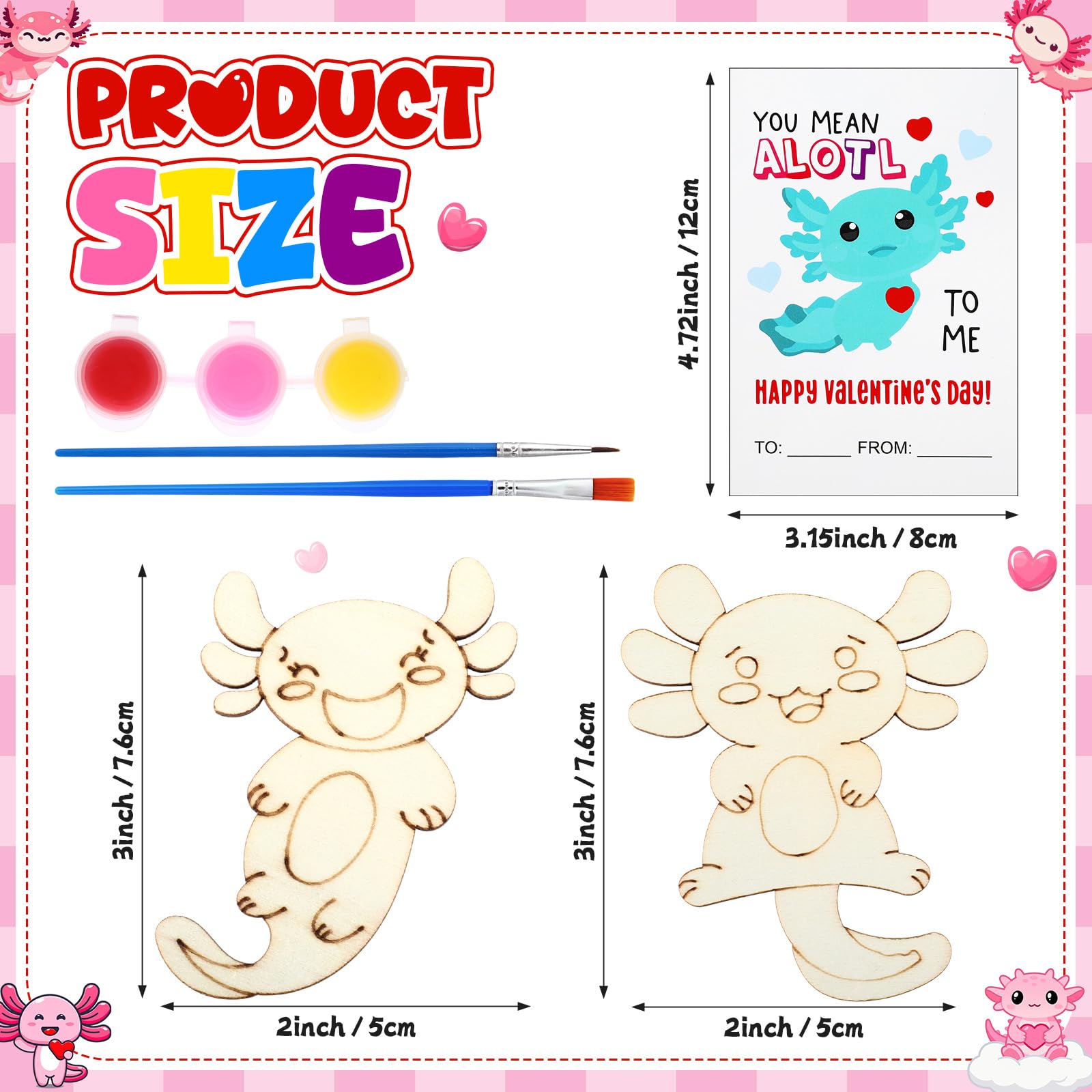 Leinuosen axolotl thank you card design for party favors