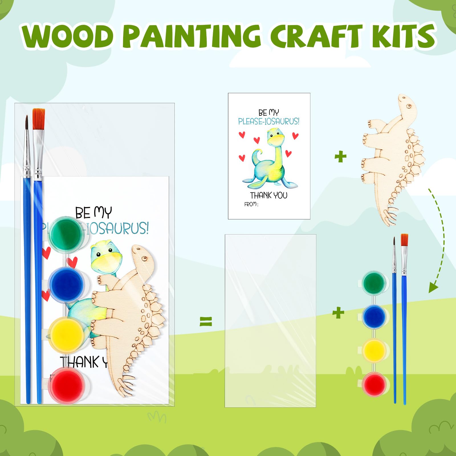 Leinuosen dinosaur wood cutouts in 7.5 cm size for easy artwork