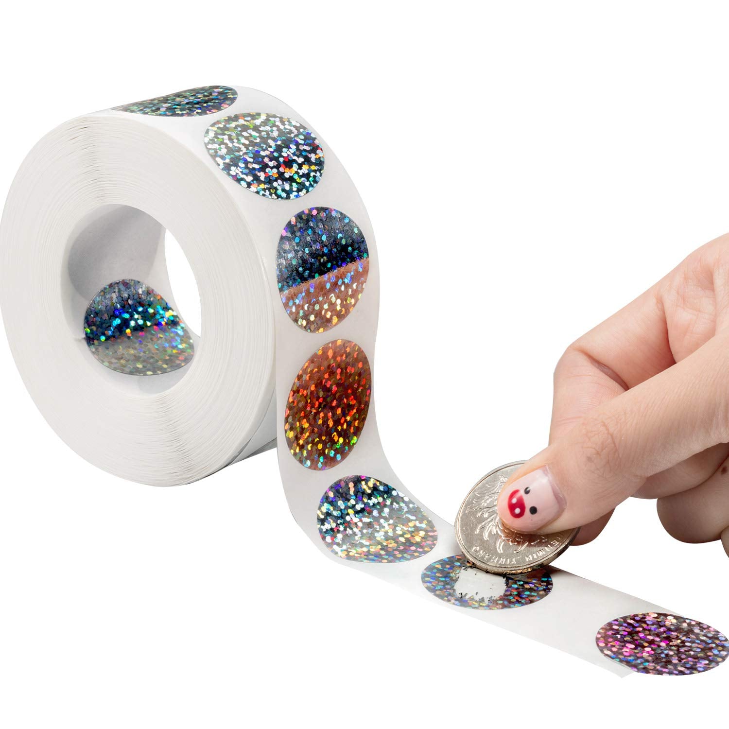 Leinuosen glitter colorful scratch-off stickers enhance packaging and invitations