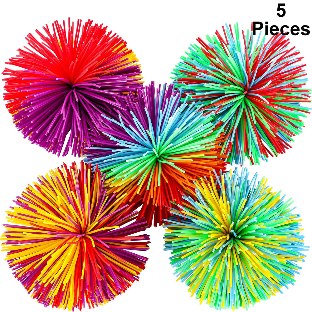 Leinuosen stringy balls closeup with rainbow texture for tactile focus