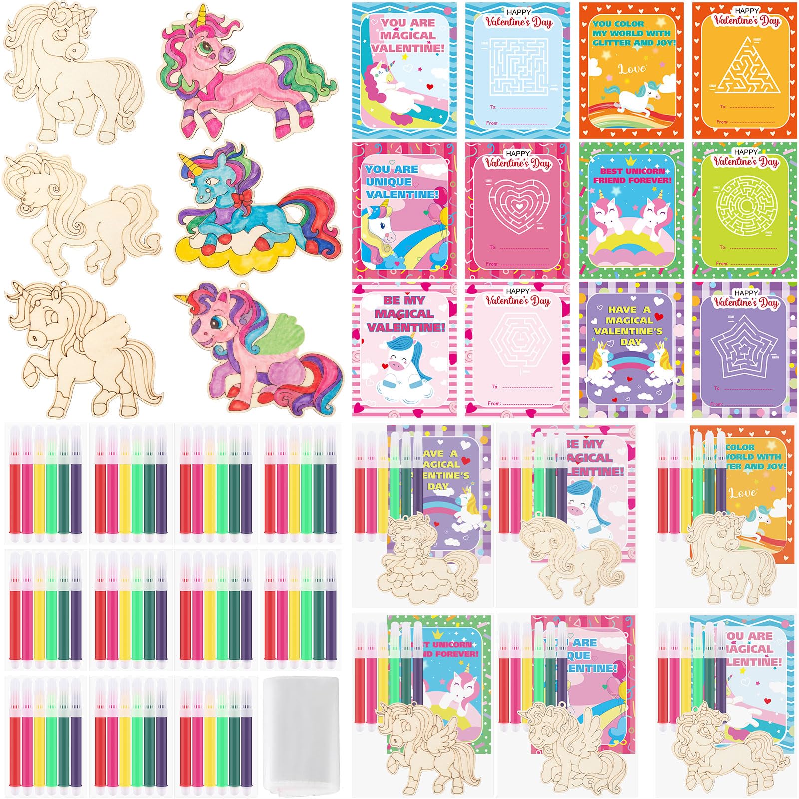 Leinuosen unicorn wooden painting crafts: unfinished pieces ready for custom art projects.