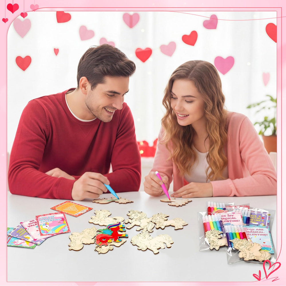 Leinuosen Valentines unicorn party favors: complete kit for unicorn themed celebrations.