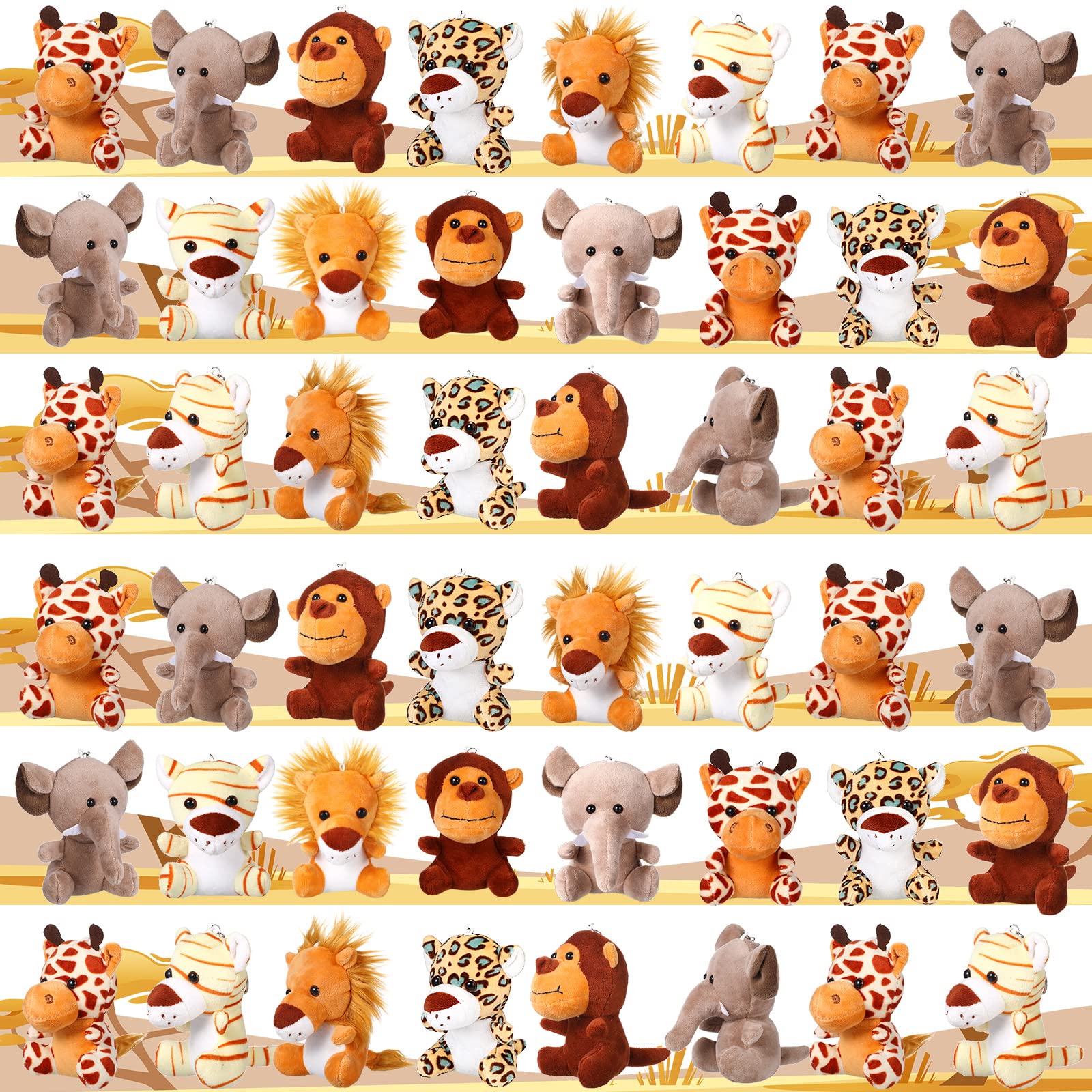 Leitee 30-piece safari stuffed animals pack for events and gifts