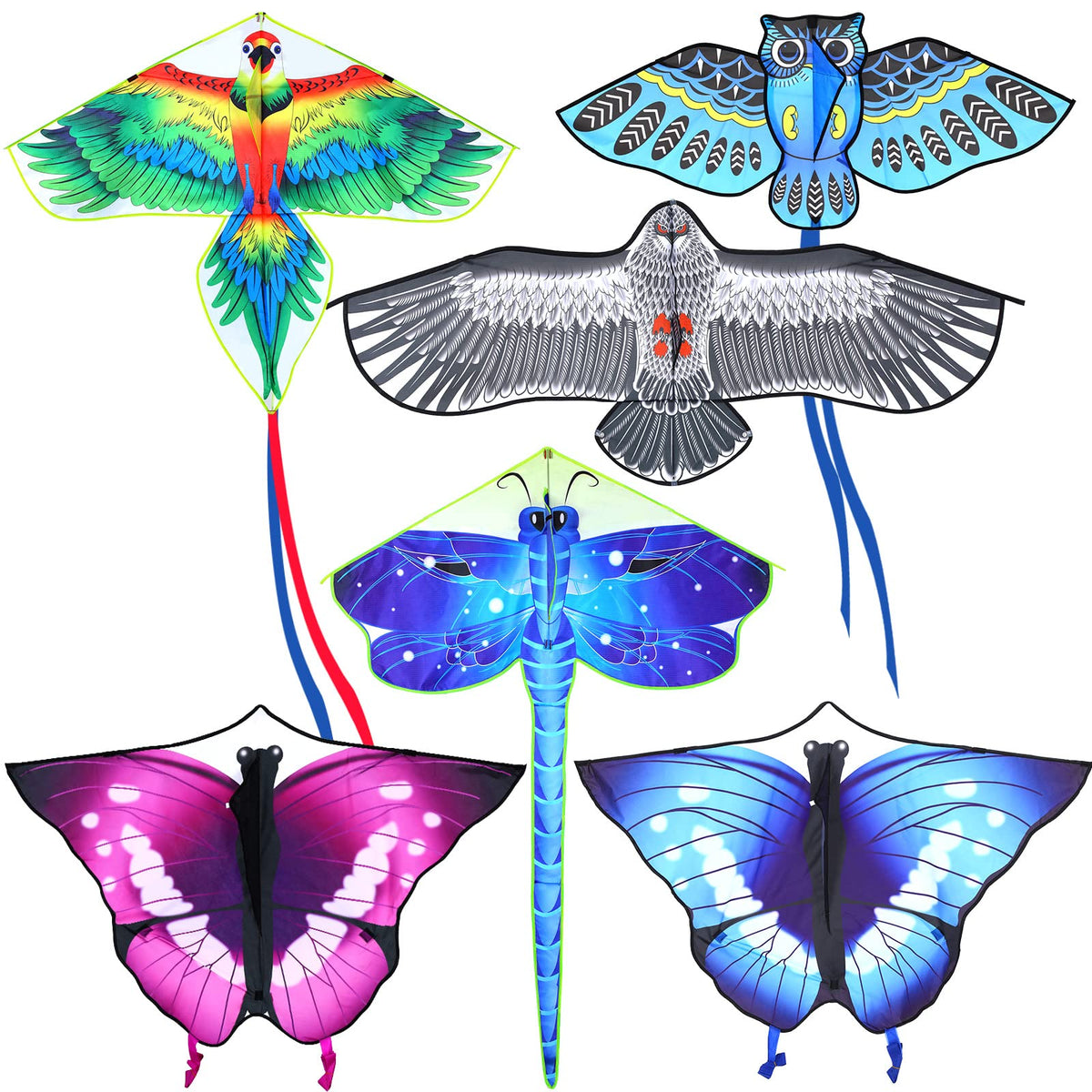 Leitee butterfly kite 6-pack for easy outdoor fun and family play.