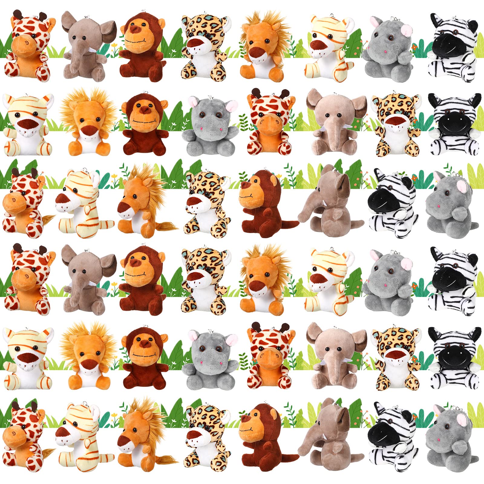 Leitee mini plush animals 4.7-inch keychain for backpacks and play