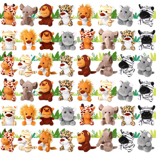 Leitee mini plush animals 4.7-inch keychain for backpacks and play