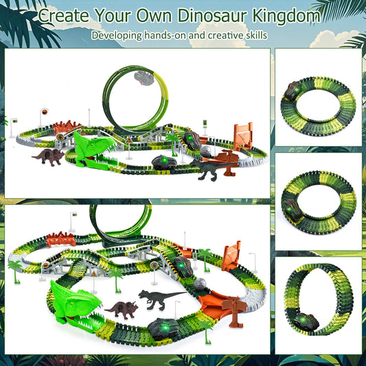 LEIWUS dinosaur cars with lights add exciting racing visuals