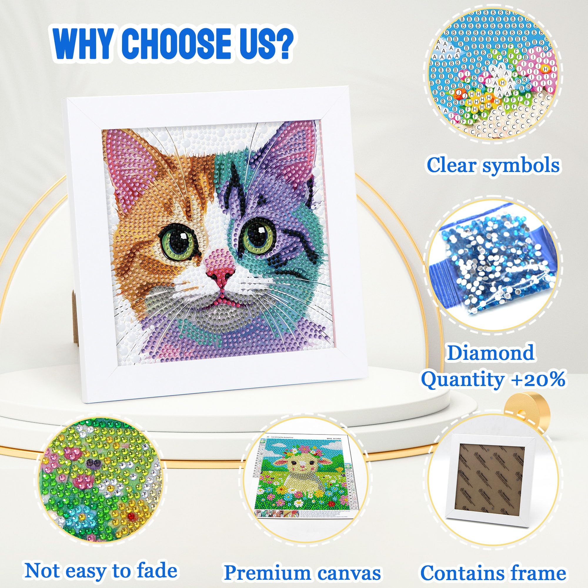 Leixonl Diamond Art Kit colorful diamonds sparkle on canvas, inspiring creativity.