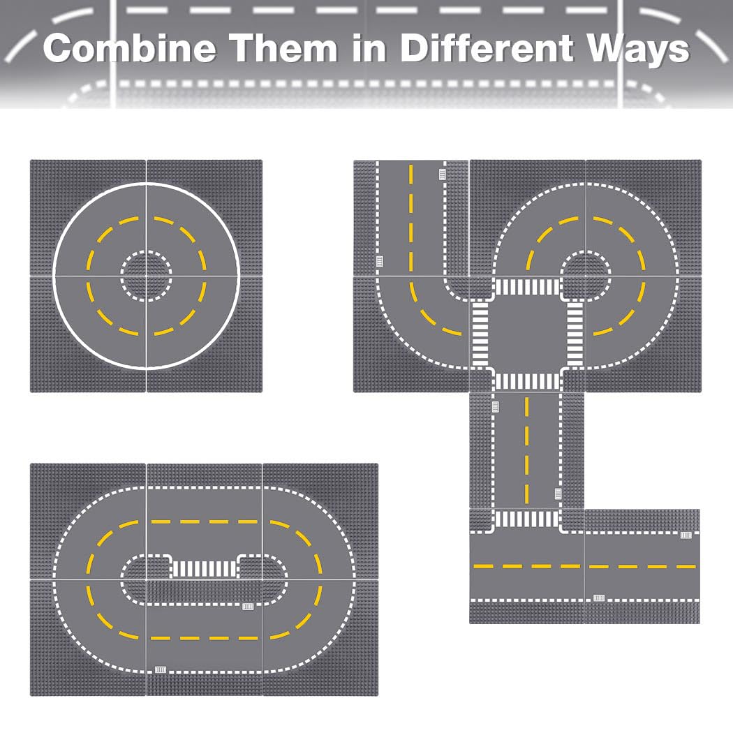 Lekebaby straight segment connects roads for extended play spaces.