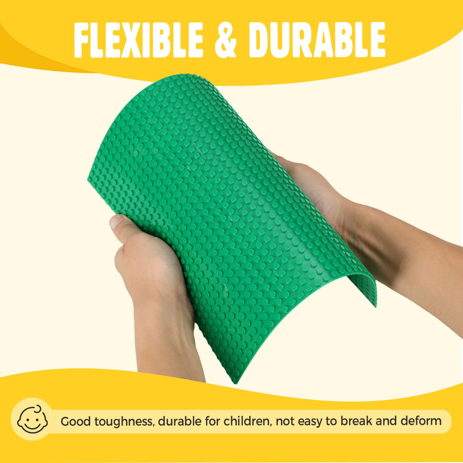 Lekebaby baseplate creative platform enables stacking and forming new shapes.
