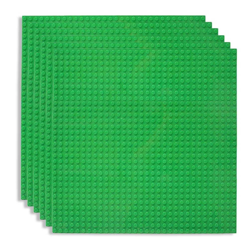 Lekebaby 10x10 green baseplates six-pack ready for cross-brand building projects